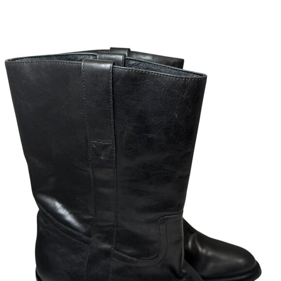 Jeffrey Campbell Desert Me Western Mid calf Boots Black Leather size 10 NEW - Picture 5 of 7